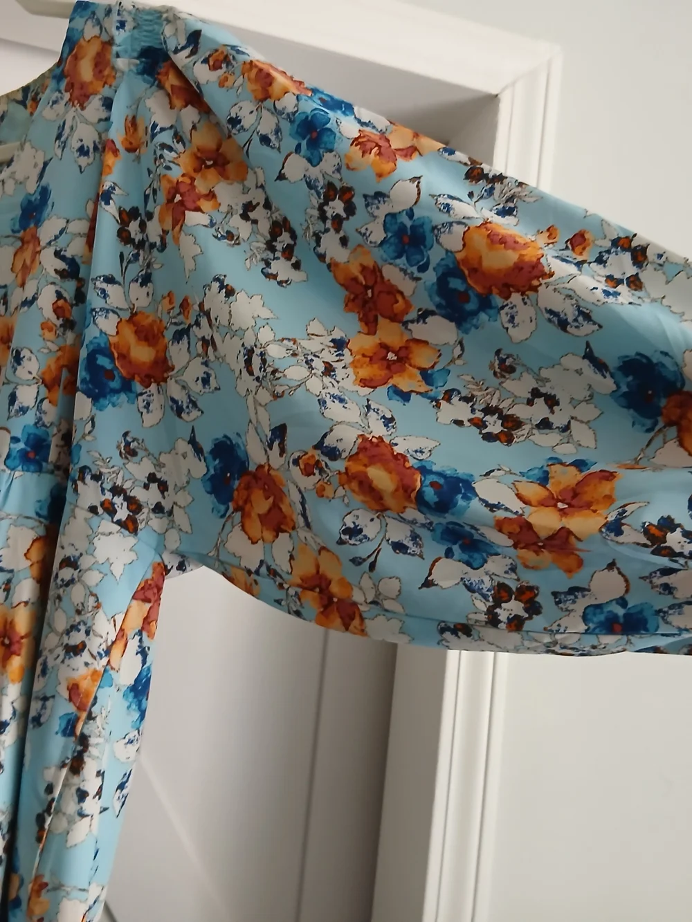 Suzanne Betro Light Blue Floral Midi Dress - Picture 2 of 5